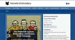 Desktop Screenshot of harrielleembroidery.com